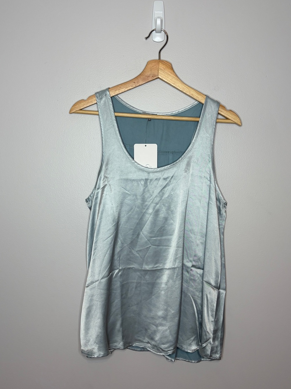 New Pj Harlow Laura Satin Sleep Tank Blue Size XS